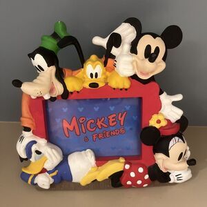 Vintage Disney Mickey & Friends 3D Picture Frame Minnie Donald Goofy Pluto